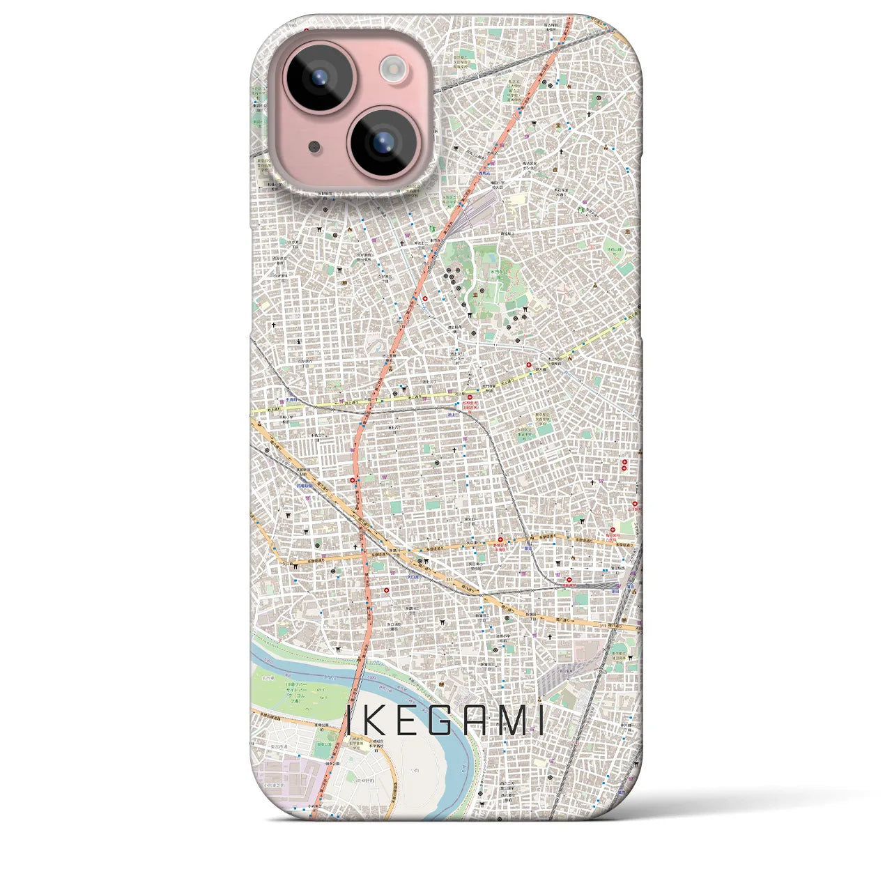 【池上(東京都)】地図柄iPhoneケース(バックカバータイプ)