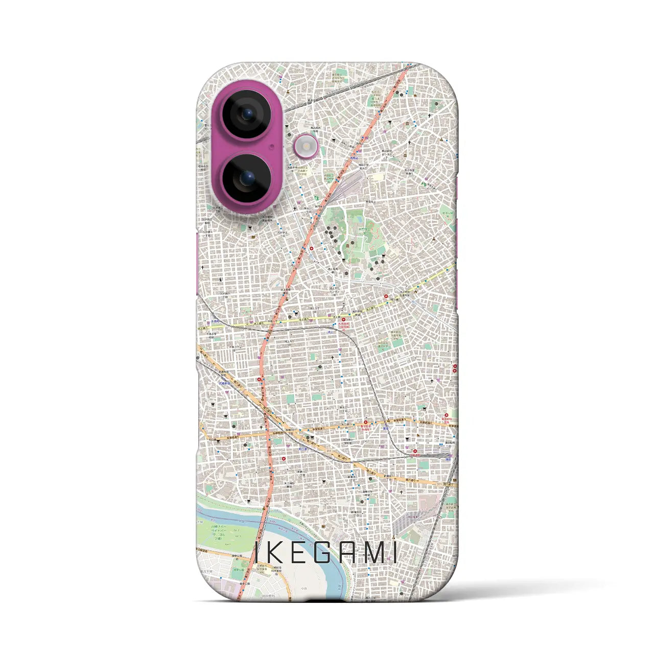 【池上(東京都)】地図柄iPhoneケース(バックカバータイプ)