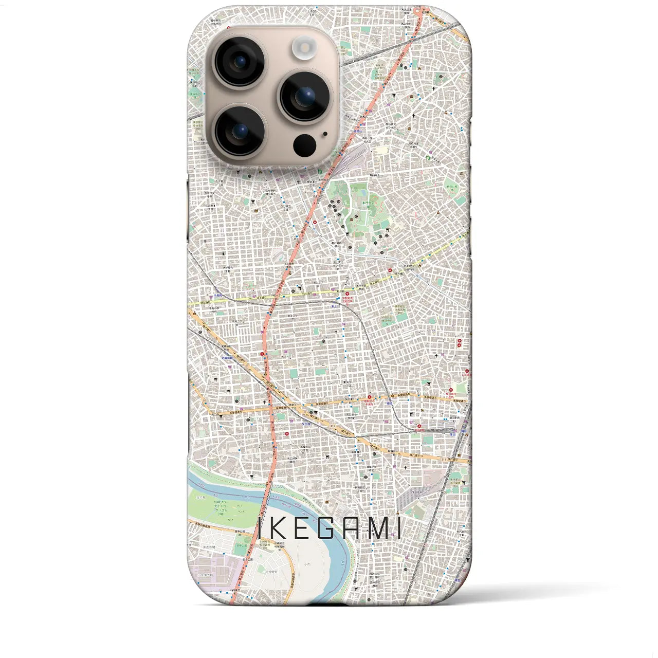 【池上(東京都)】地図柄iPhoneケース(バックカバータイプ)