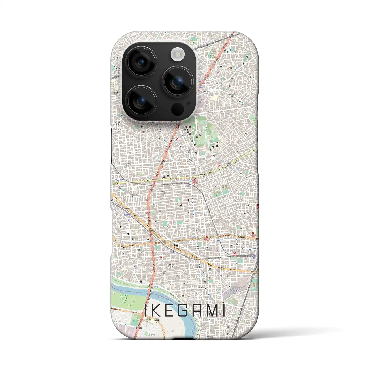【池上(東京都)】地図柄iPhoneケース(バックカバータイプ)