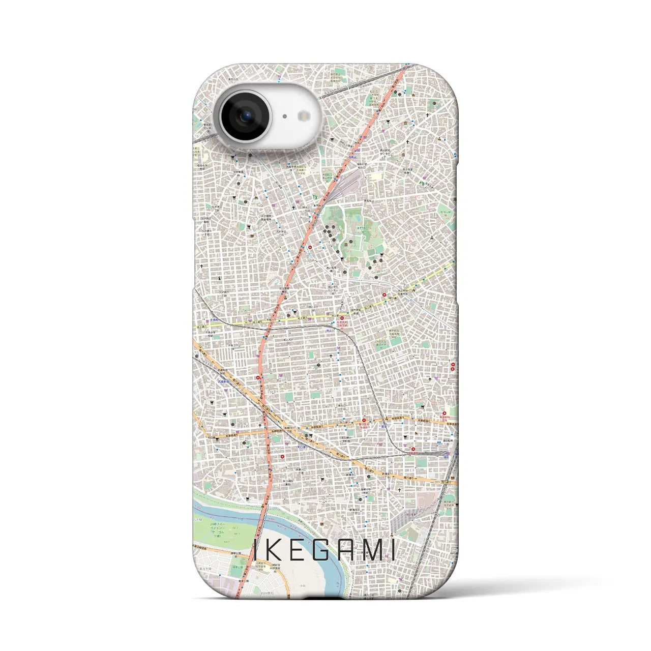 【池上(東京都)】地図柄iPhoneケース(バックカバータイプ)