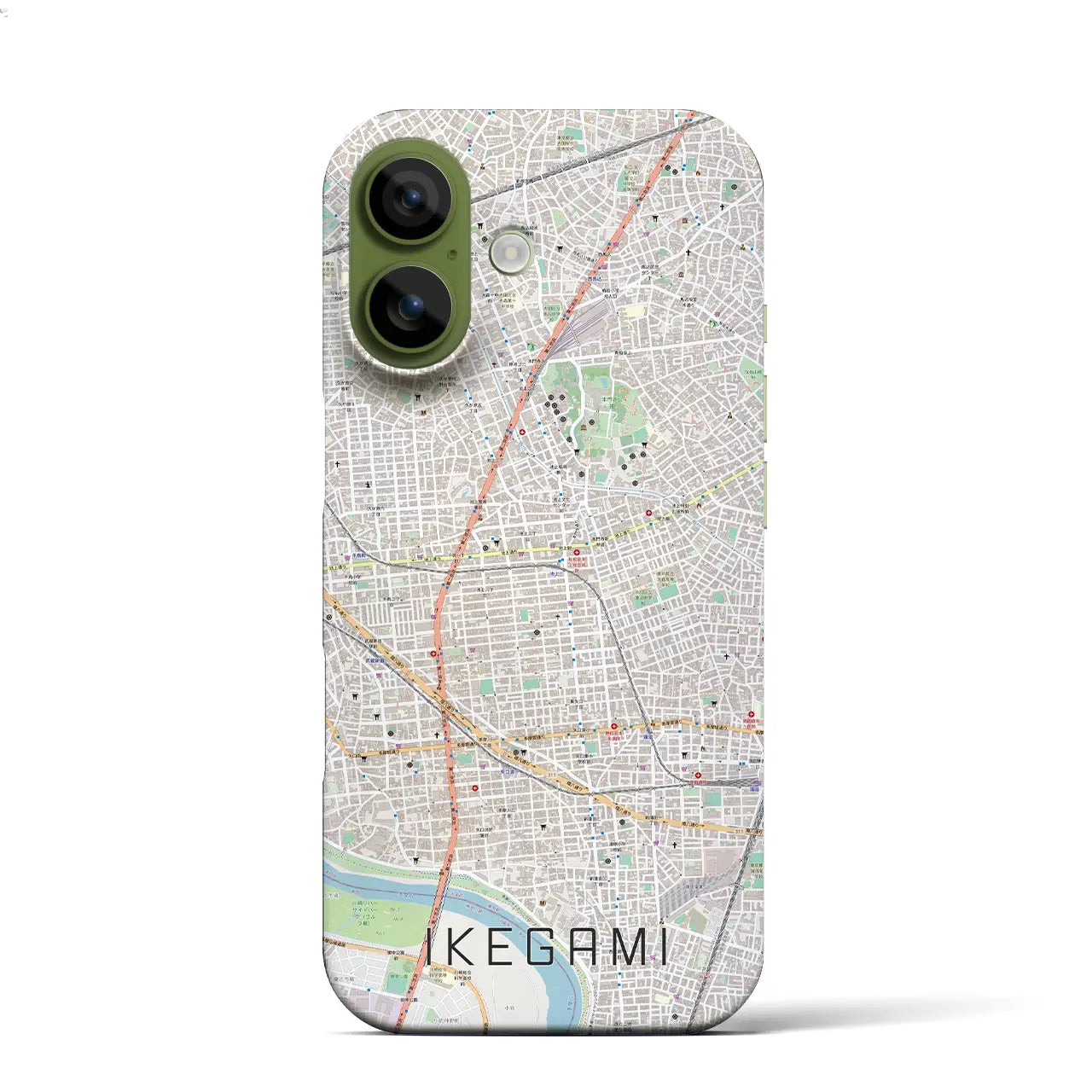 【池上(東京都)】地図柄iPhoneケース(バックカバータイプ)
