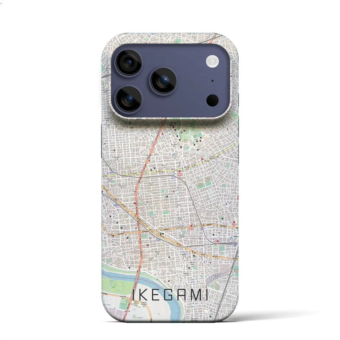 【池上(東京都)】地図柄iPhoneケース(バックカバータイプ)ナチュラル・iPhone 17 Pro Max 用