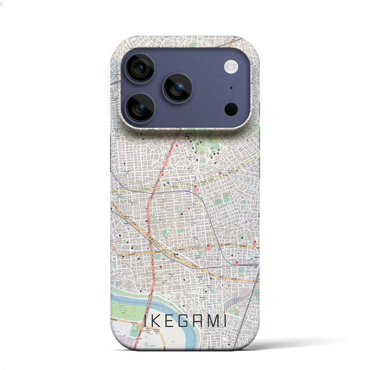 【池上(東京都)】地図柄iPhoneケース(バックカバータイプ)ナチュラル・iPhone 17 Pro Max 用