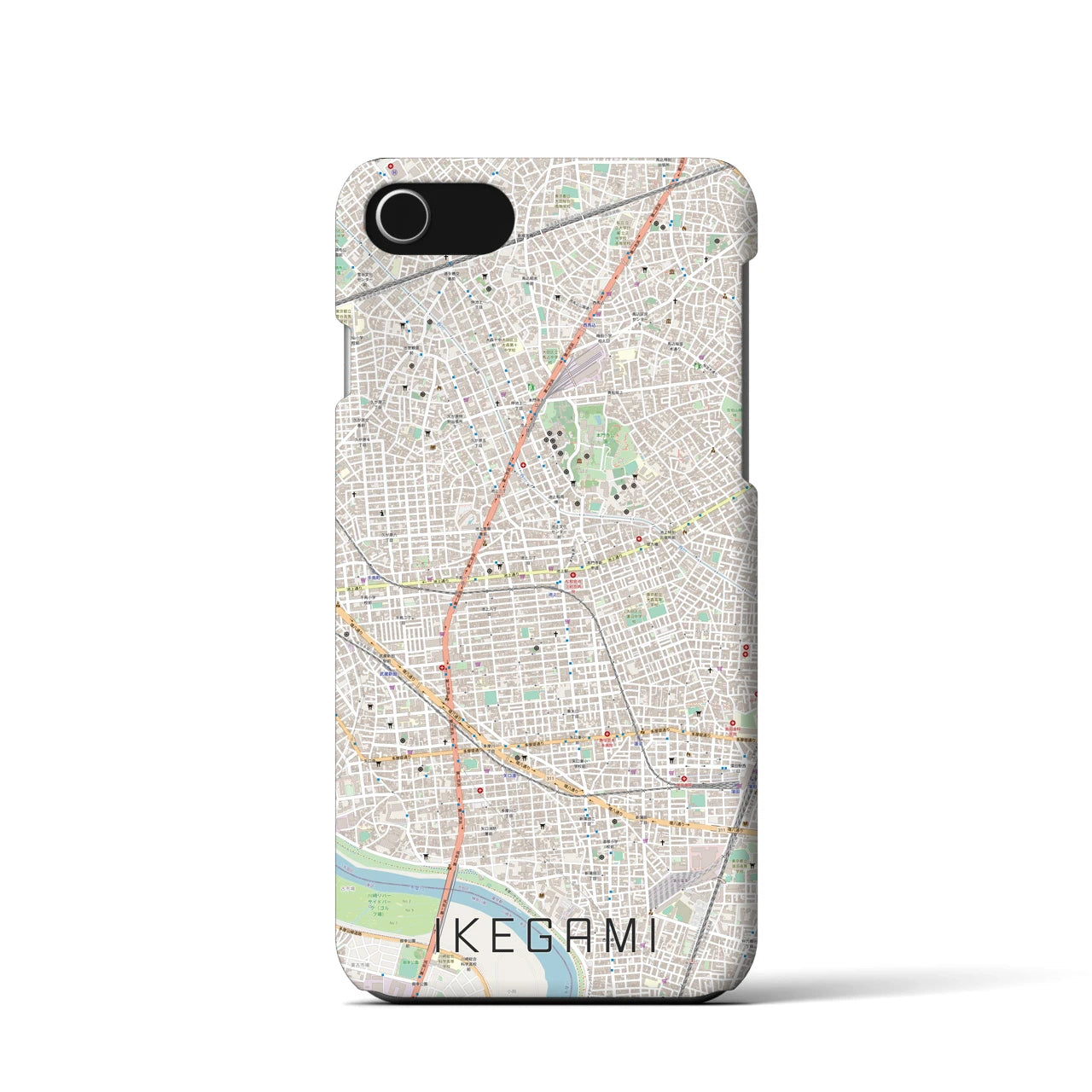【池上(東京都)】地図柄iPhoneケース(バックカバータイプ)