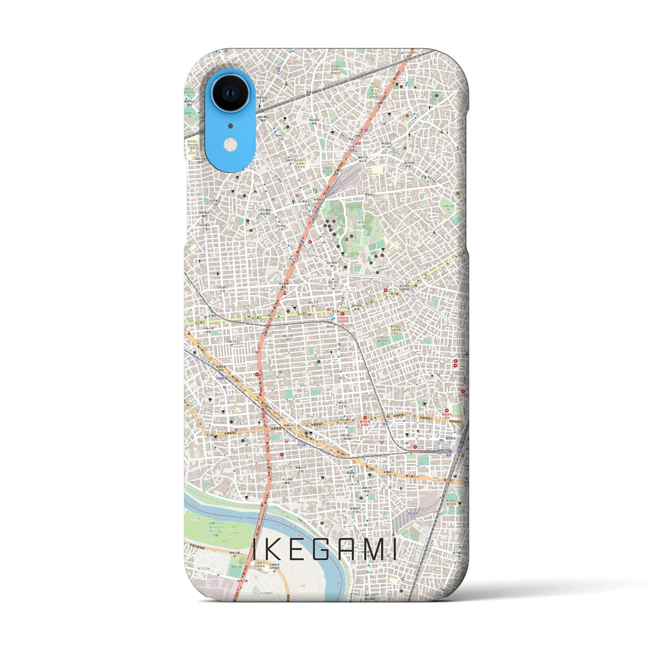 【池上(東京都)】地図柄iPhoneケース(バックカバータイプ)