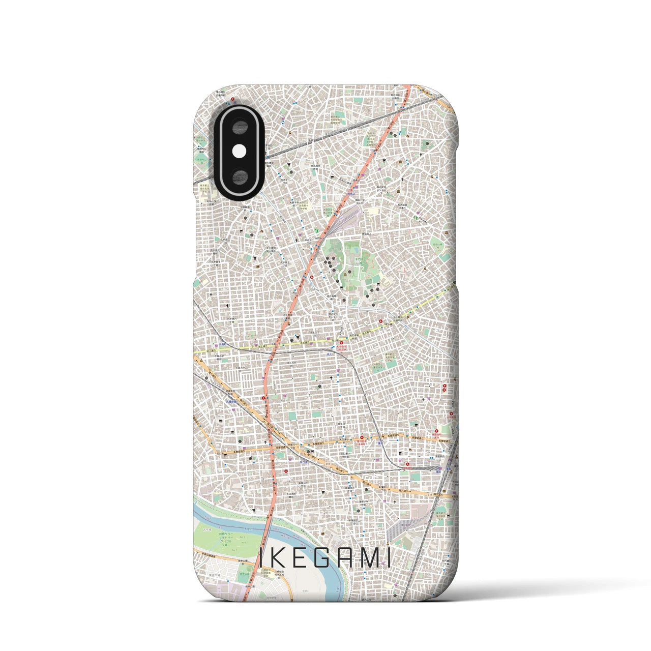 【池上(東京都)】地図柄iPhoneケース(バックカバータイプ)