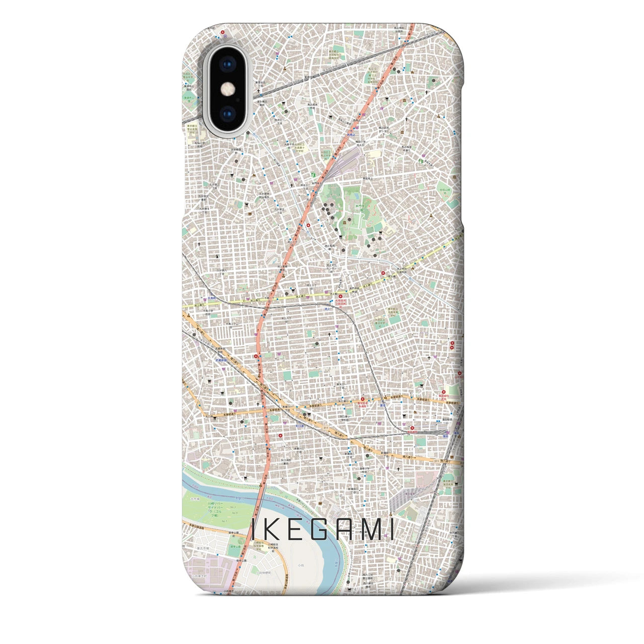 【池上(東京都)】地図柄iPhoneケース(バックカバータイプ)