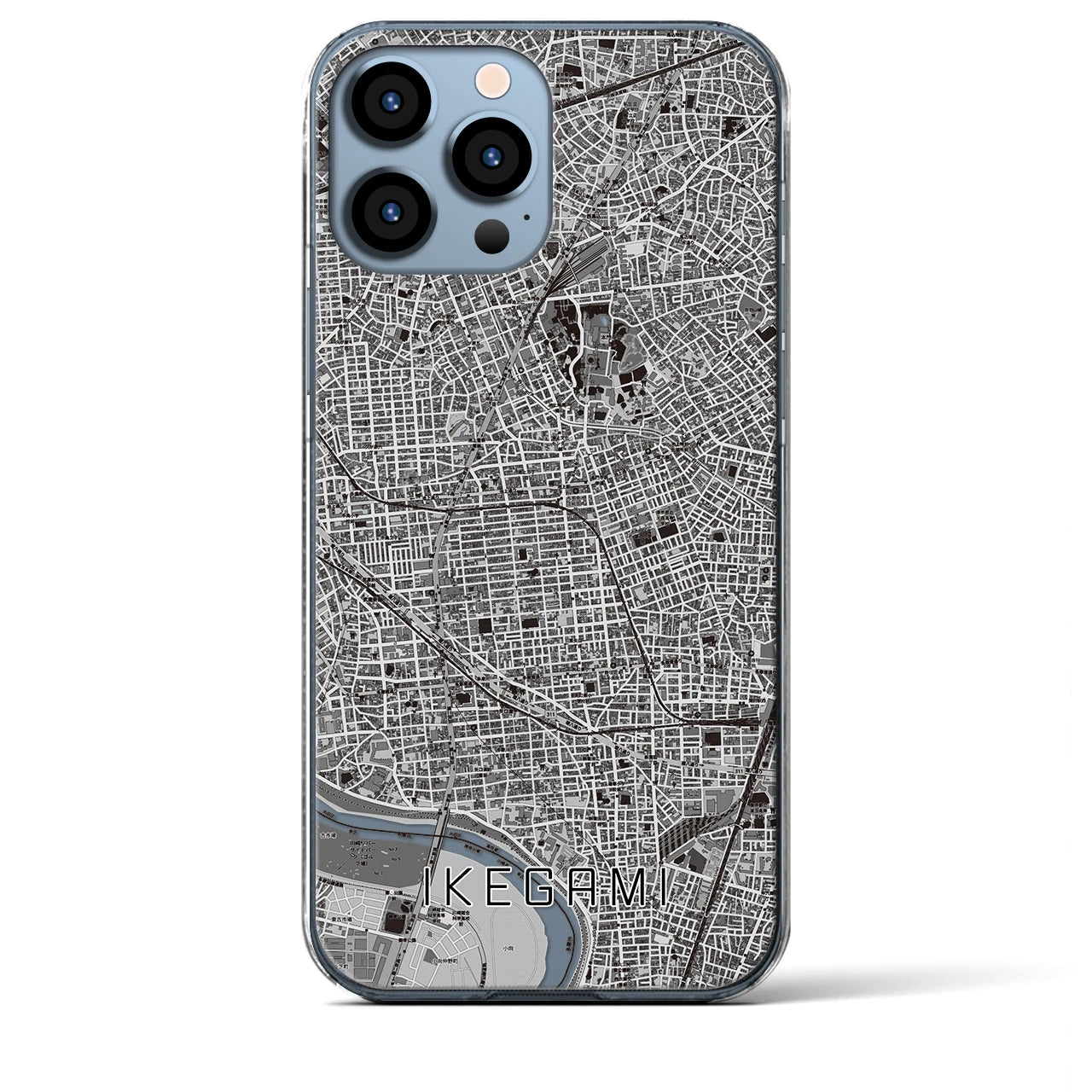 【池上(東京都)】地図柄iPhoneケース(クリアタイプ)