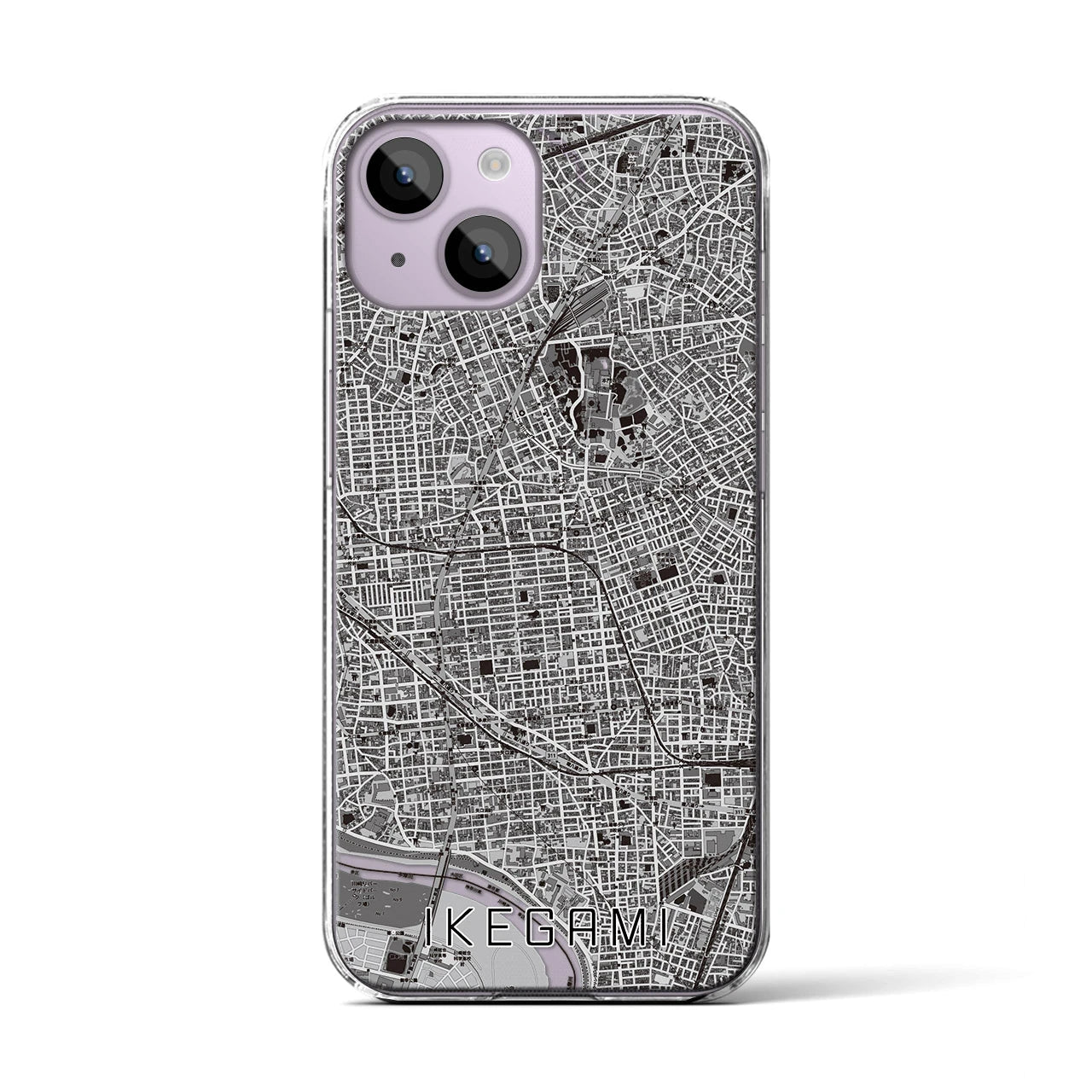 【池上(東京都)】地図柄iPhoneケース(クリアタイプ)