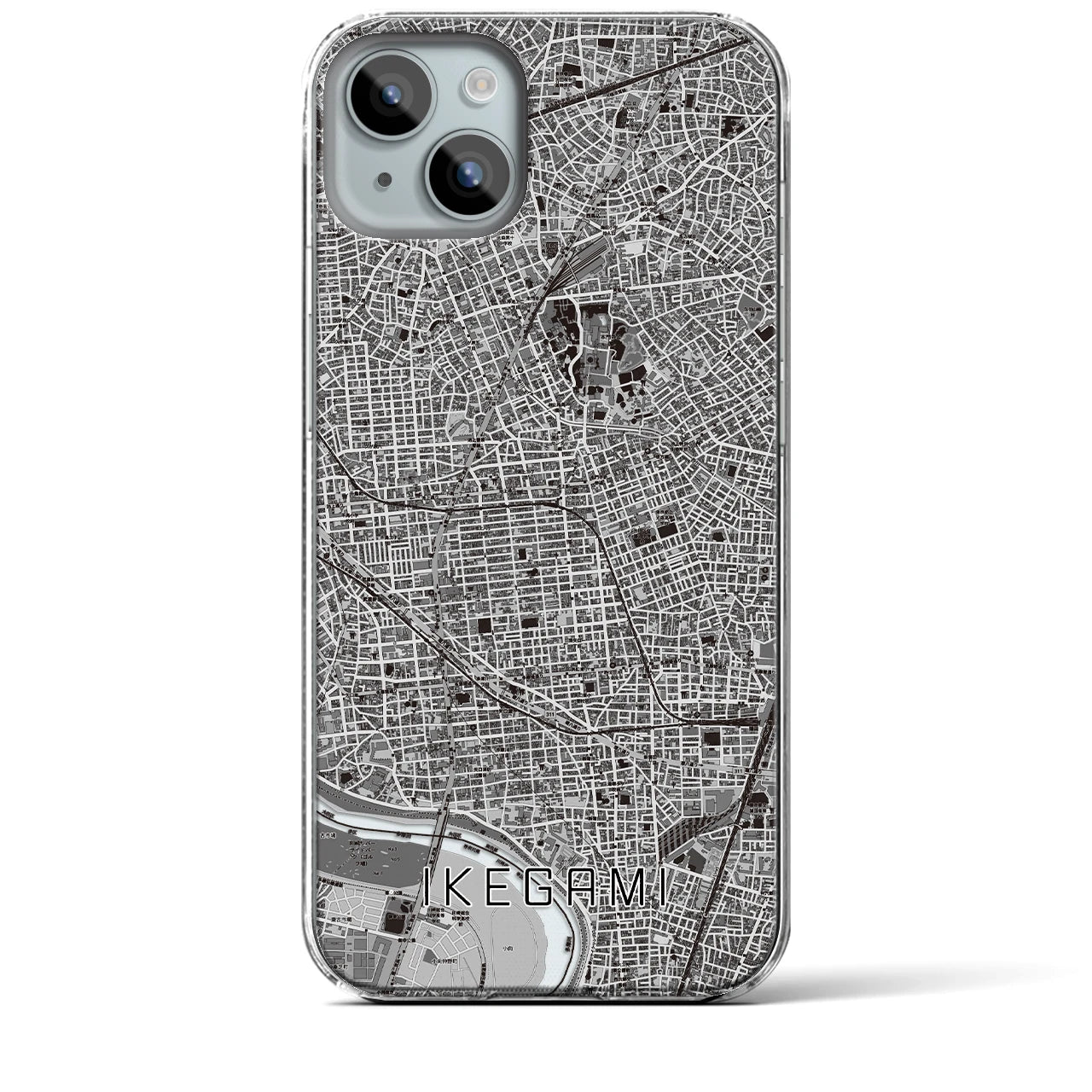 【池上(東京都)】地図柄iPhoneケース(クリアタイプ)
