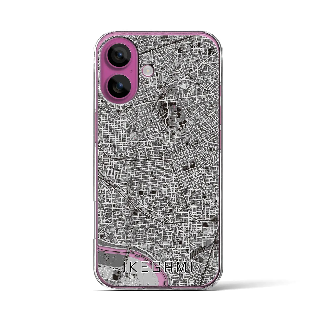【池上(東京都)】地図柄iPhoneケース(クリアタイプ)