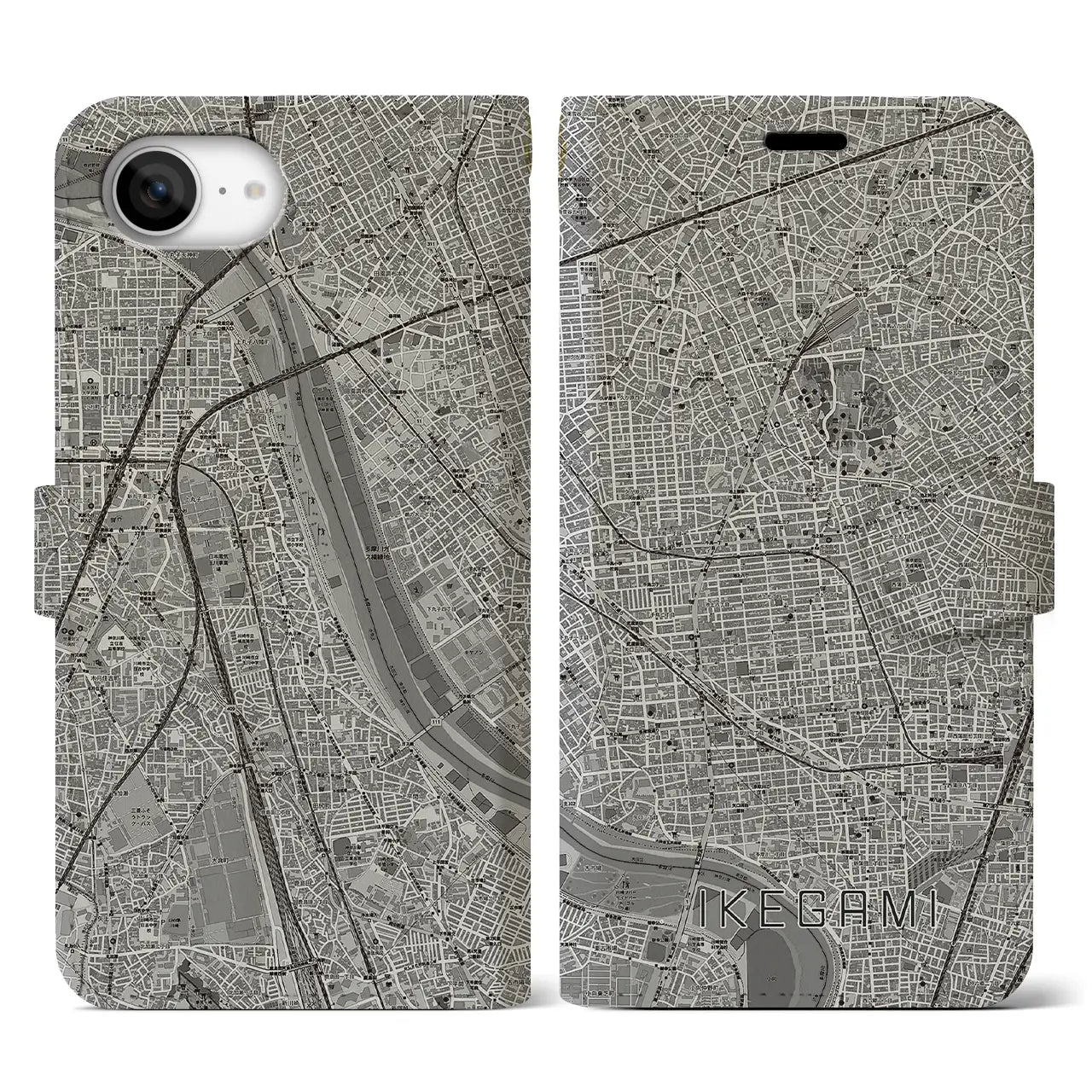 【池上(東京都)】地図柄iPhoneケース(手帳タイプ)