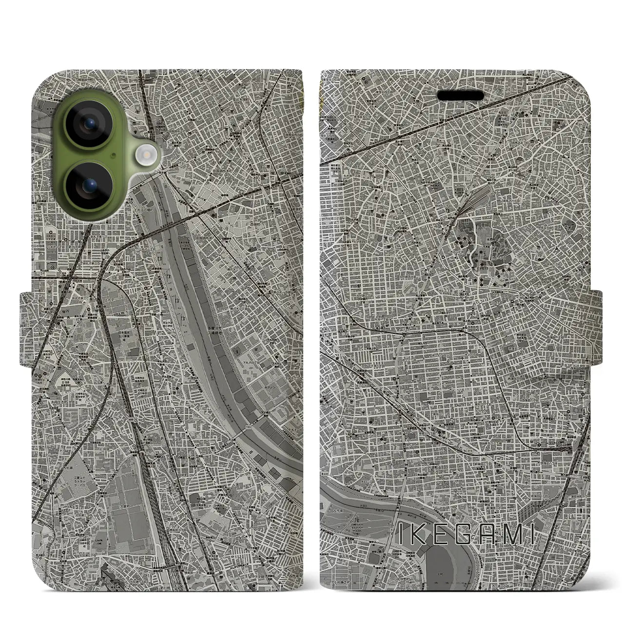 【池上(東京都)】地図柄iPhoneケース(手帳タイプ)