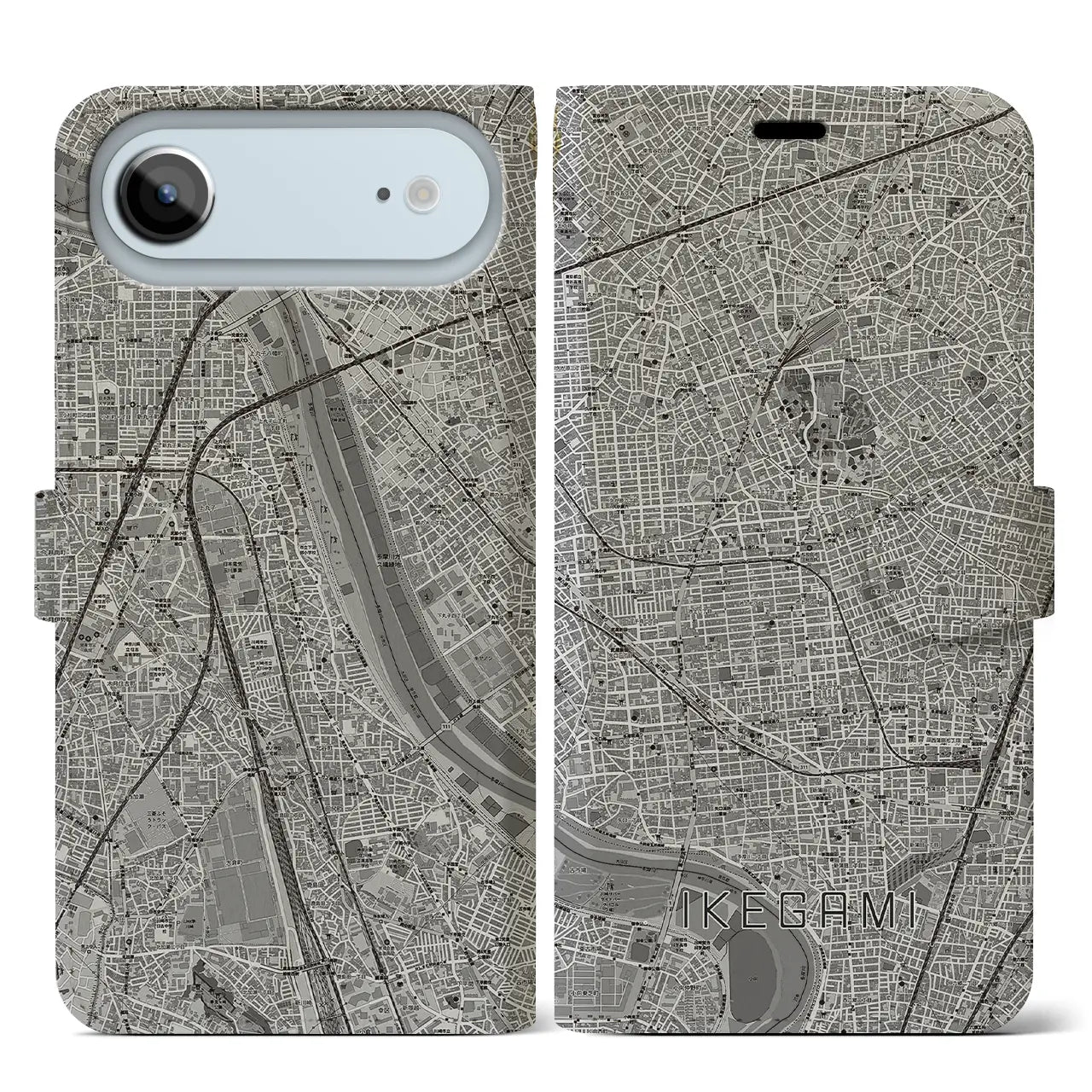 【池上(東京都)】地図柄iPhoneケース(手帳タイプ)