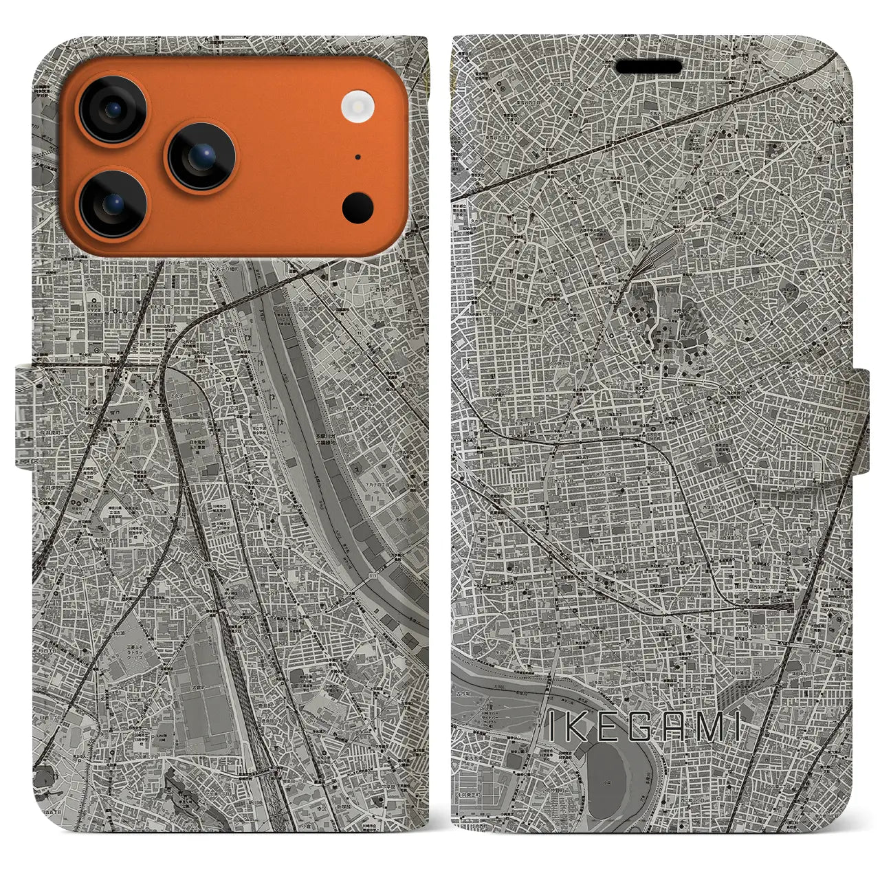 【池上(東京都)】地図柄iPhoneケース(手帳タイプ)