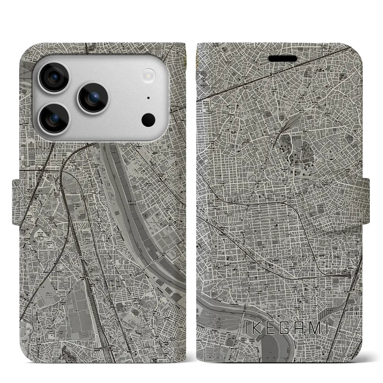 【池上(東京都)】地図柄iPhoneケース(手帳タイプ)