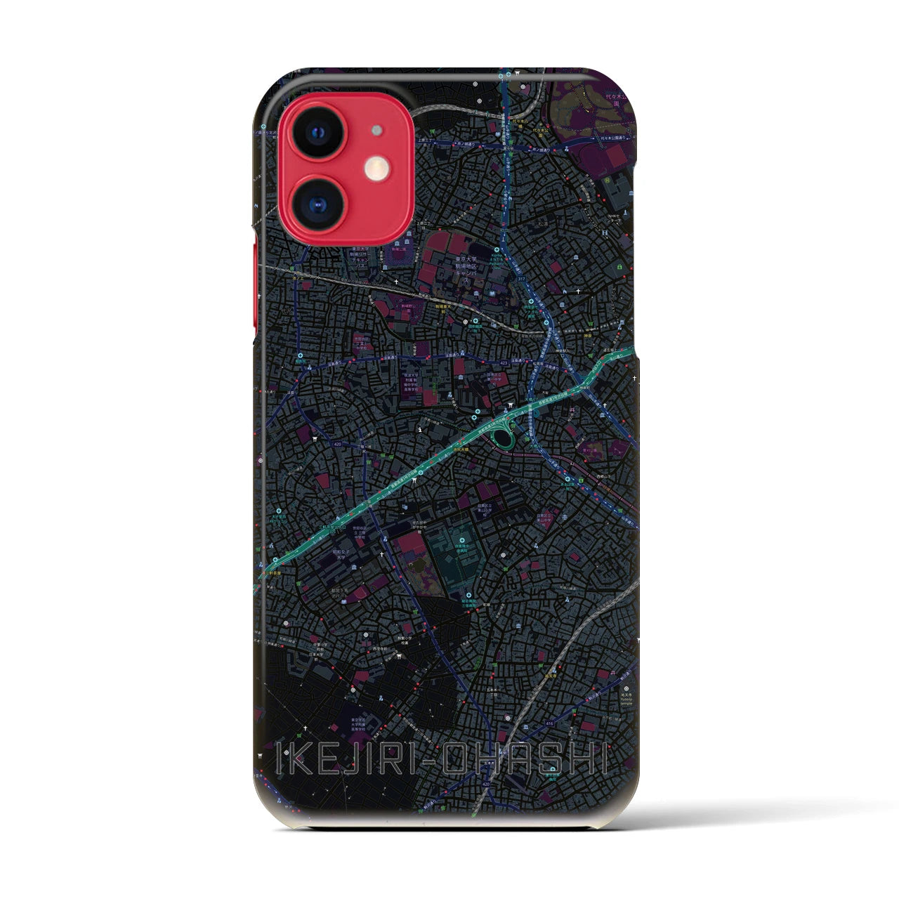 【池尻大橋(東京都)】地図柄iPhoneケース(バックカバータイプ)