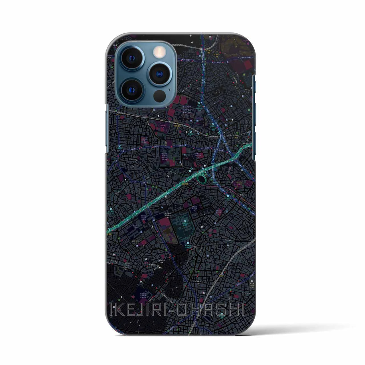 【池尻大橋(東京都)】地図柄iPhoneケース(バックカバータイプ)