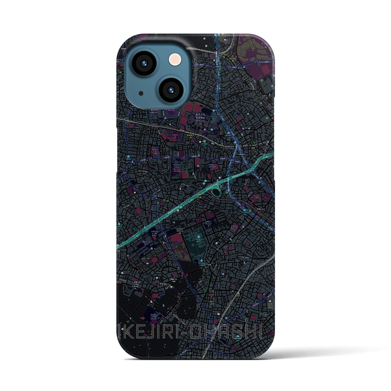 【池尻大橋(東京都)】地図柄iPhoneケース(バックカバータイプ)