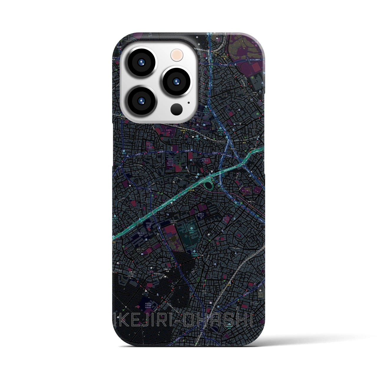 【池尻大橋(東京都)】地図柄iPhoneケース(バックカバータイプ)
