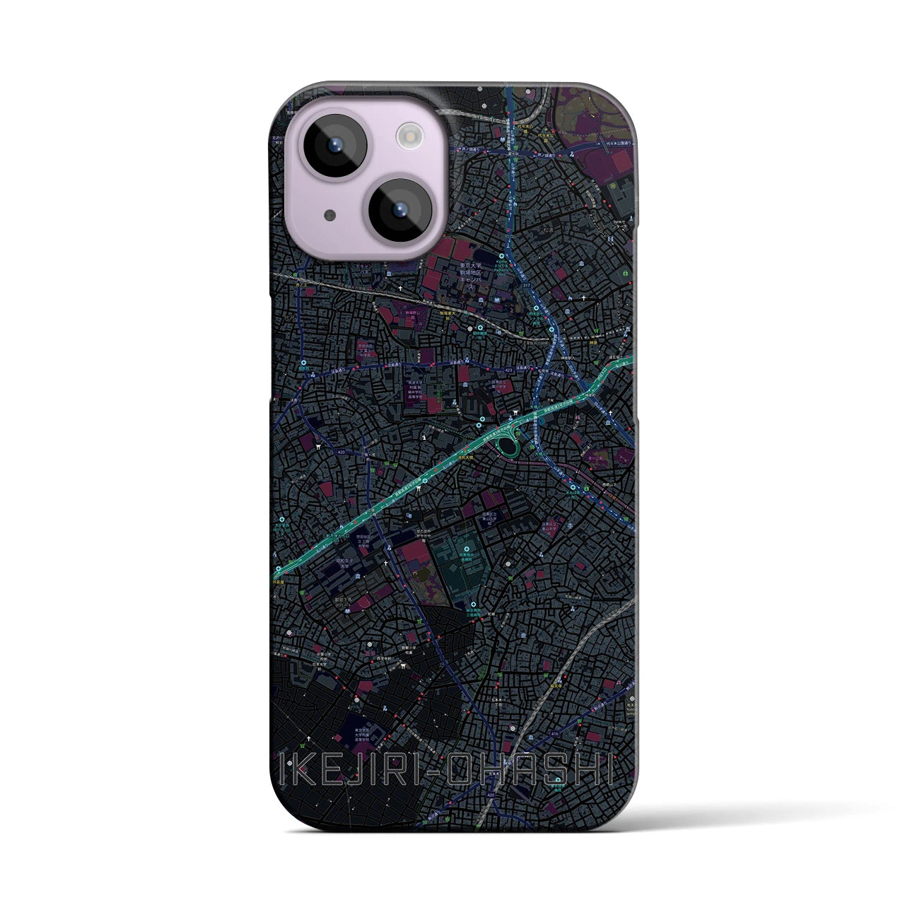 【池尻大橋(東京都)】地図柄iPhoneケース(バックカバータイプ)