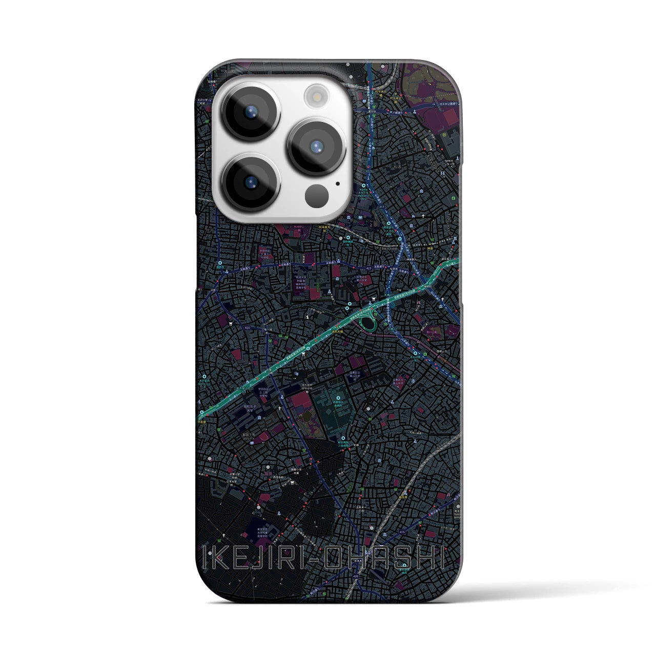 【池尻大橋(東京都)】地図柄iPhoneケース(バックカバータイプ)