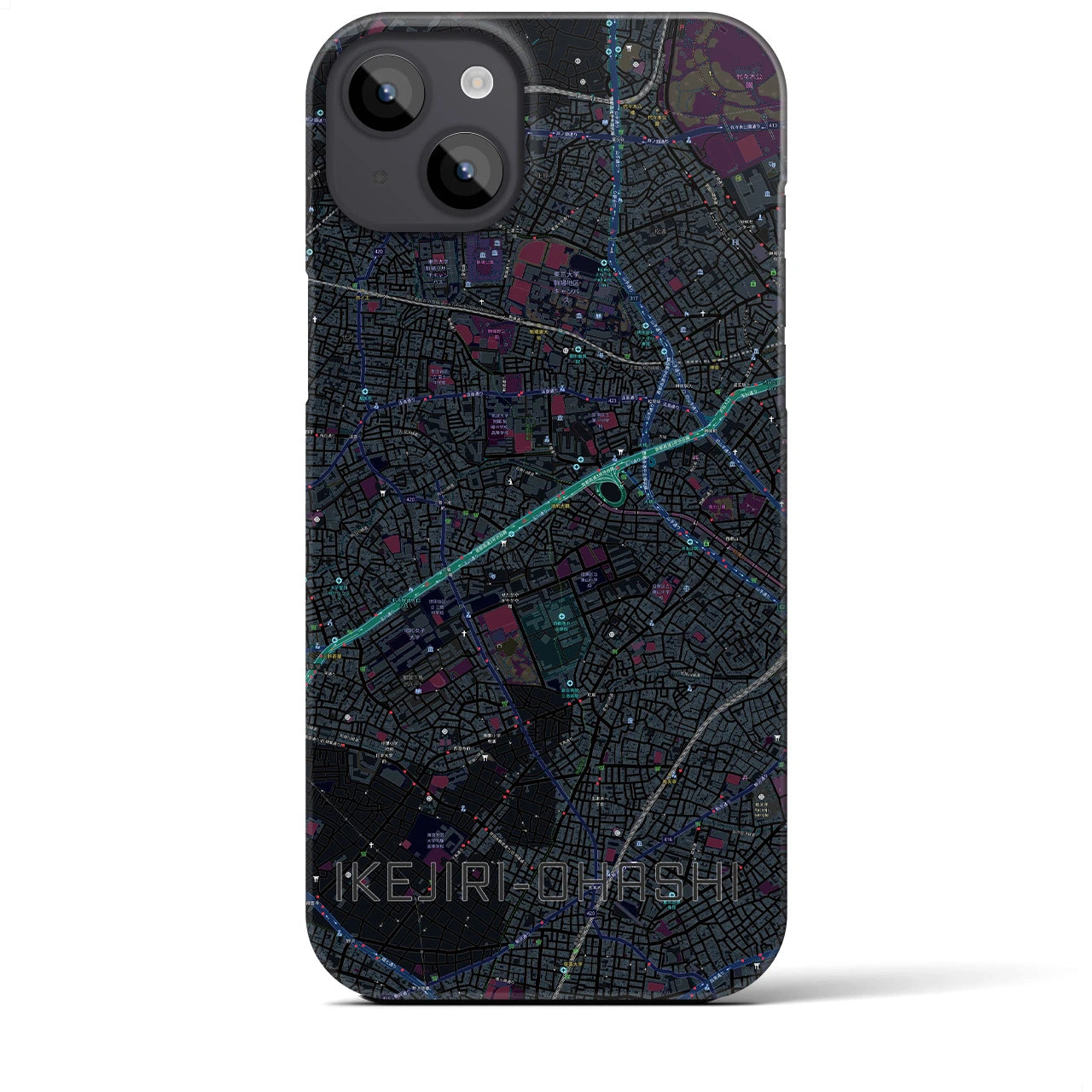 【池尻大橋(東京都)】地図柄iPhoneケース(バックカバータイプ)