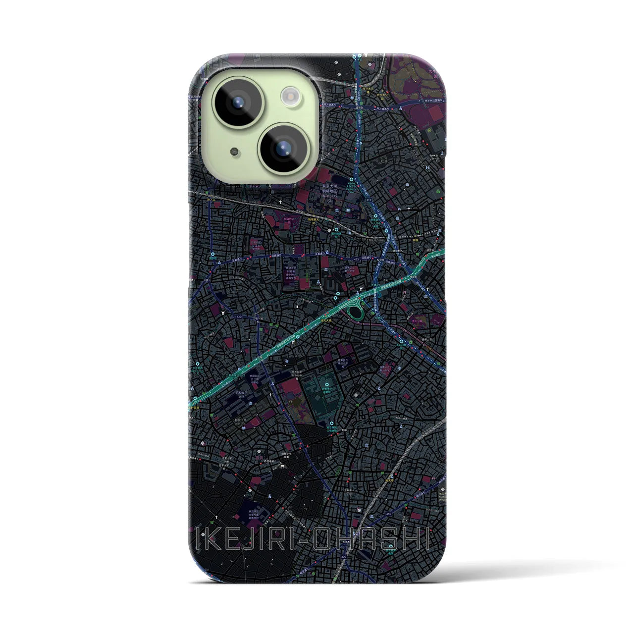 【池尻大橋(東京都)】地図柄iPhoneケース(バックカバータイプ)
