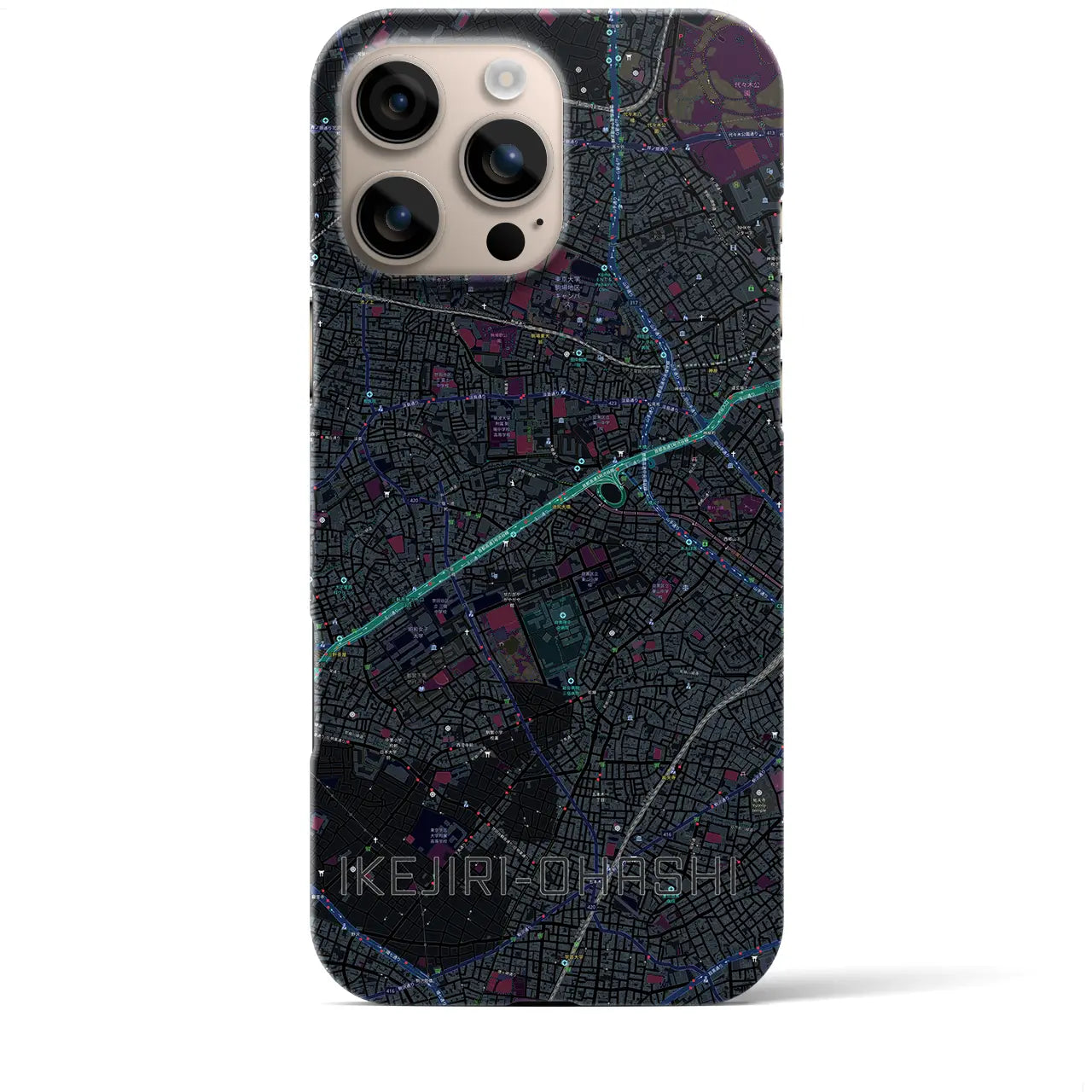 【池尻大橋(東京都)】地図柄iPhoneケース(バックカバータイプ)