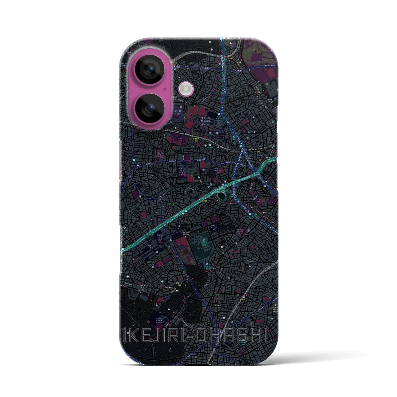 【池尻大橋(東京都)】地図柄iPhoneケース(バックカバータイプ)