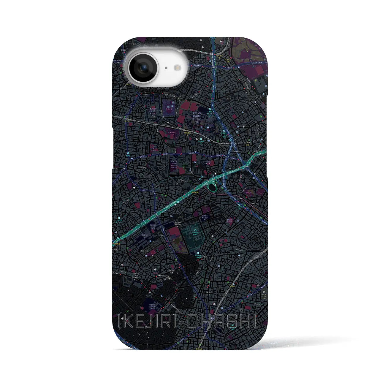 【池尻大橋(東京都)】地図柄iPhoneケース(バックカバータイプ)