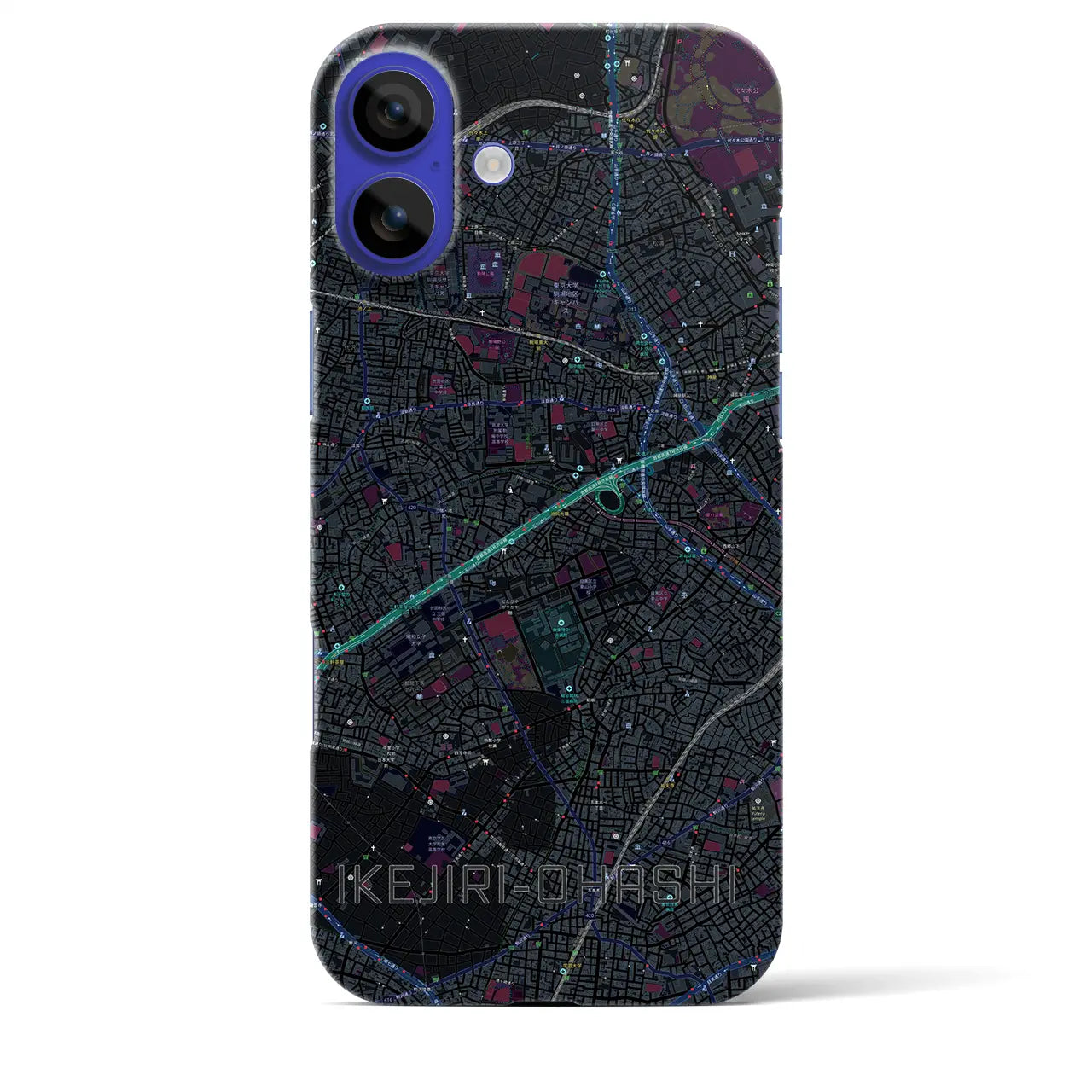 【池尻大橋(東京都)】地図柄iPhoneケース(バックカバータイプ)