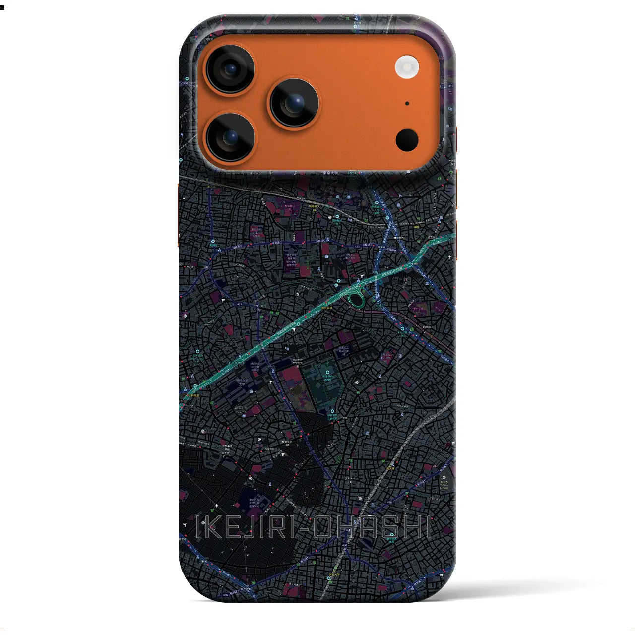 【池尻大橋(東京都)】地図柄iPhoneケース(バックカバータイプ)