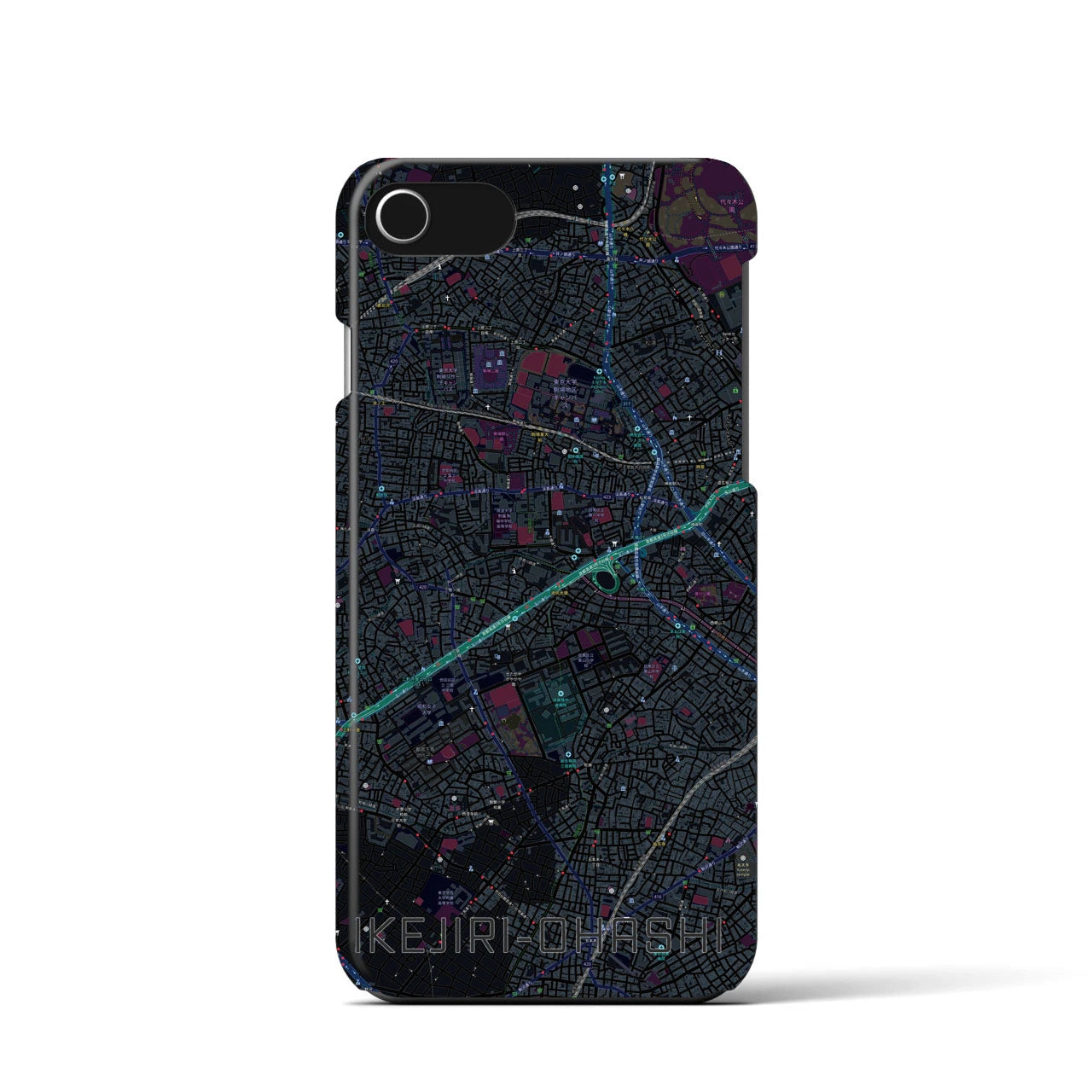 【池尻大橋(東京都)】地図柄iPhoneケース(バックカバータイプ)