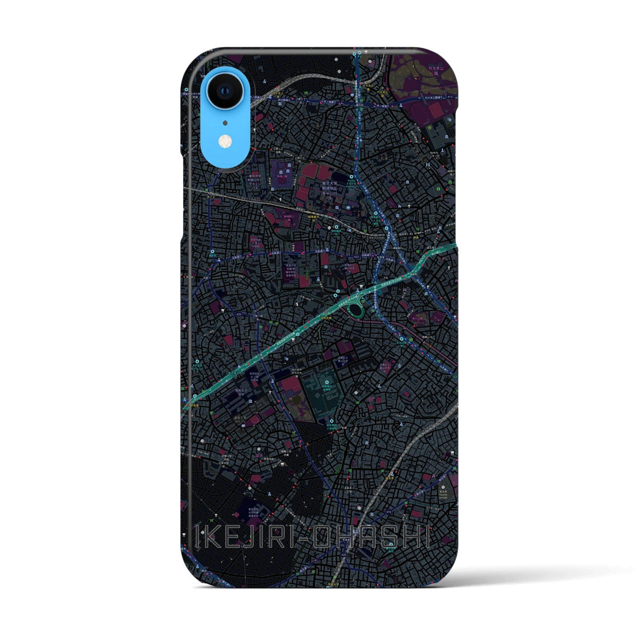 【池尻大橋(東京都)】地図柄iPhoneケース(バックカバータイプ)