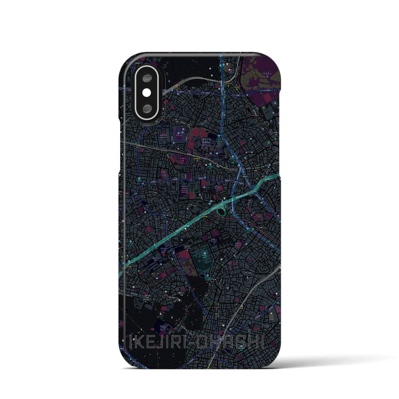【池尻大橋(東京都)】地図柄iPhoneケース(バックカバータイプ)