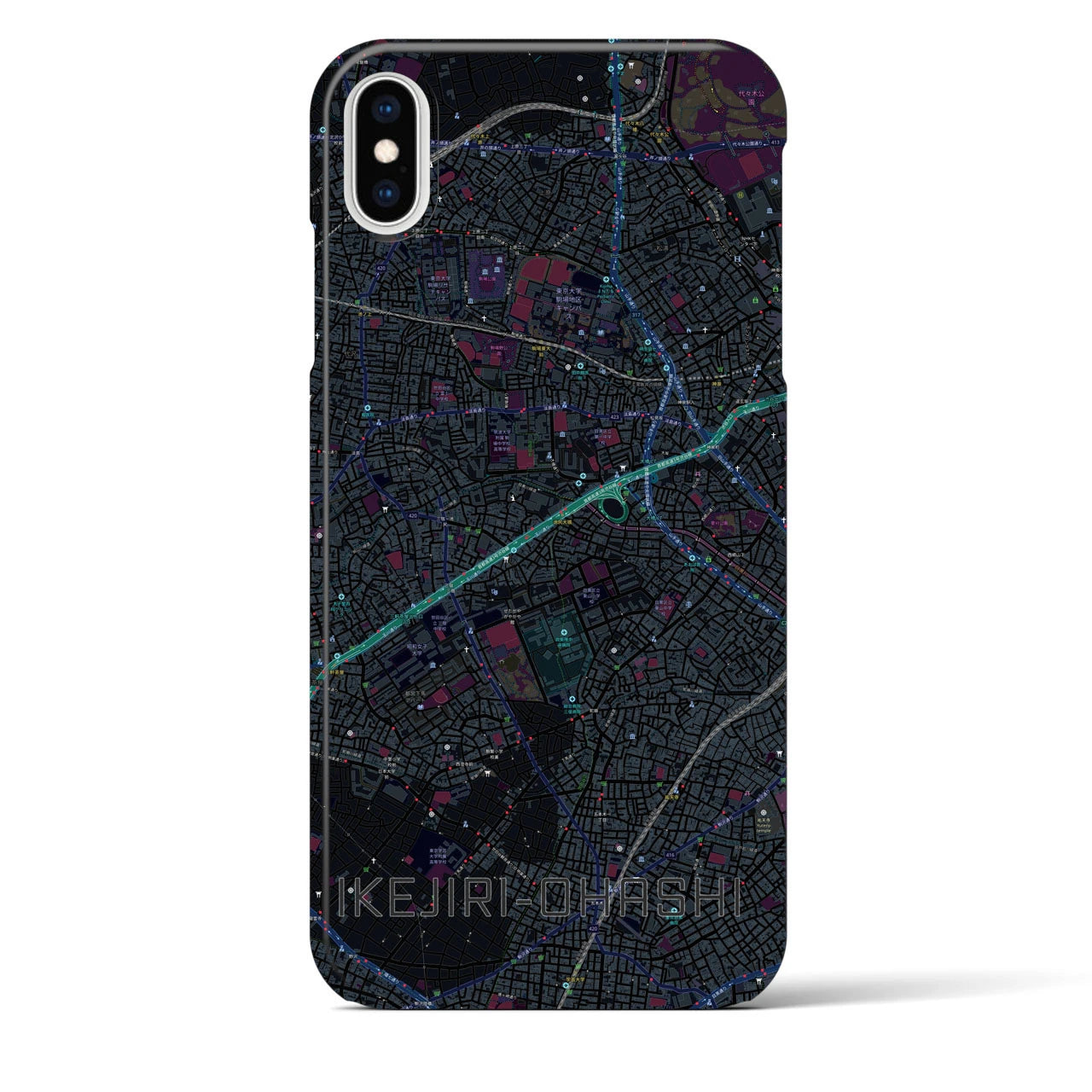 【池尻大橋(東京都)】地図柄iPhoneケース(バックカバータイプ)