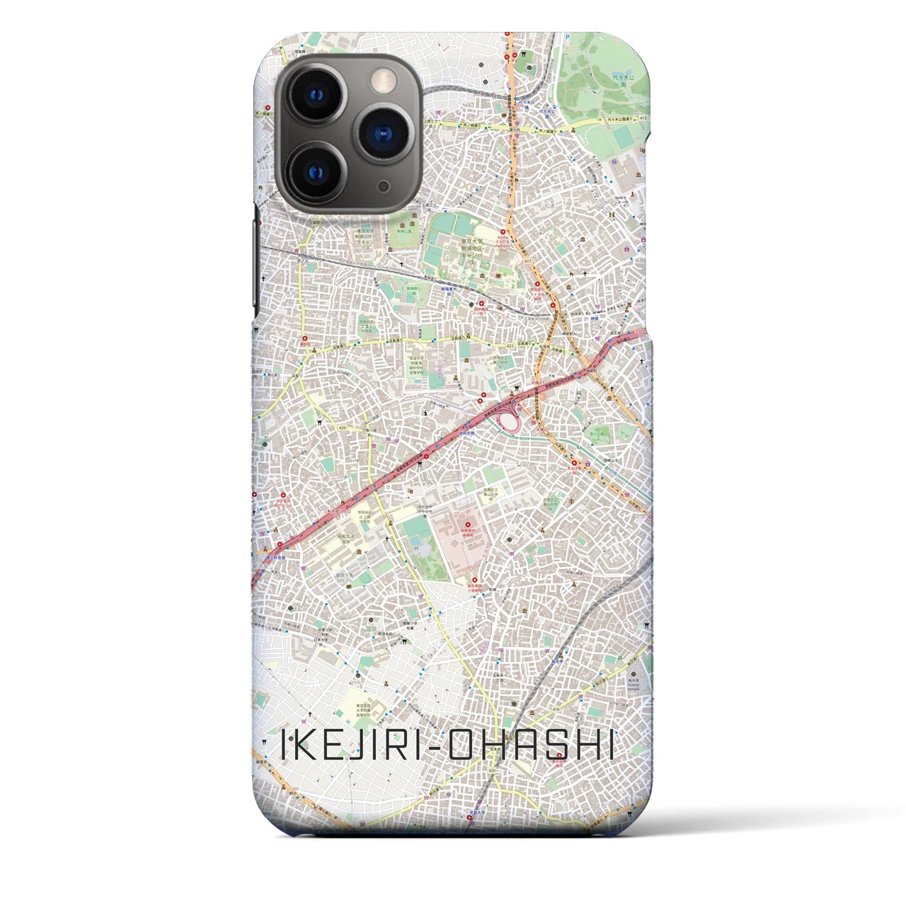 【池尻大橋(東京都)】地図柄iPhoneケース(バックカバータイプ)
