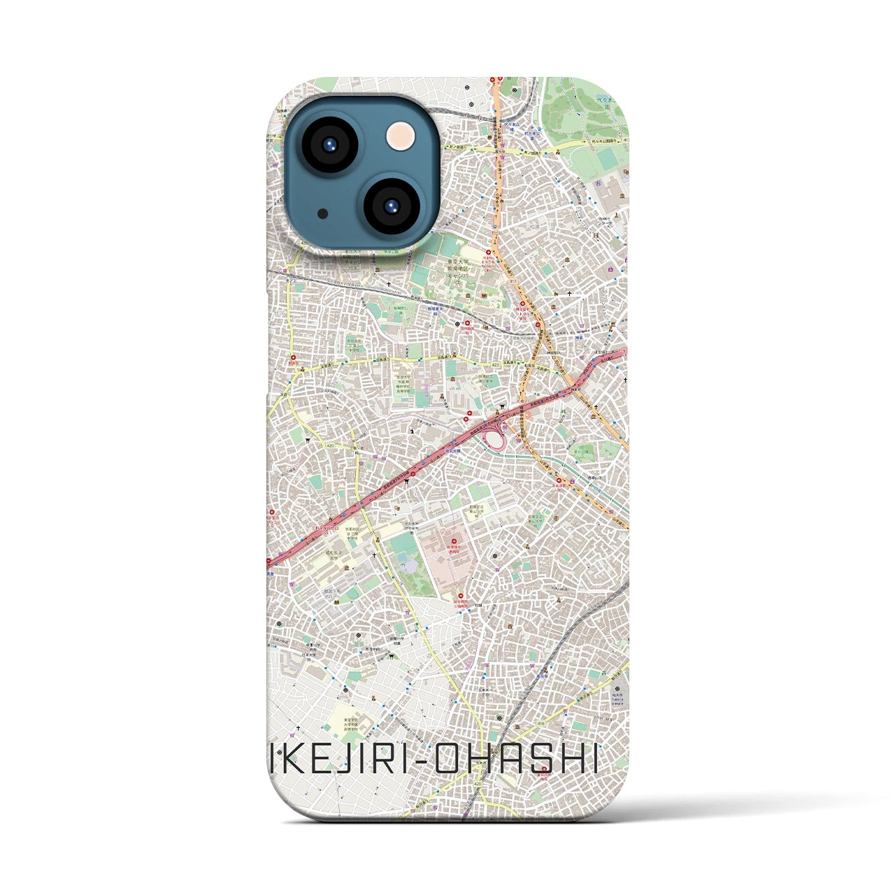 【池尻大橋(東京都)】地図柄iPhoneケース(バックカバータイプ)