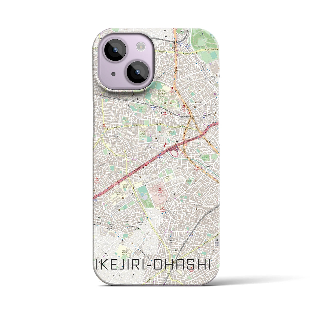 【池尻大橋(東京都)】地図柄iPhoneケース(バックカバータイプ)