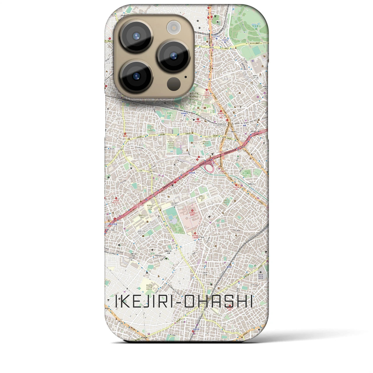 【池尻大橋(東京都)】地図柄iPhoneケース(バックカバータイプ)