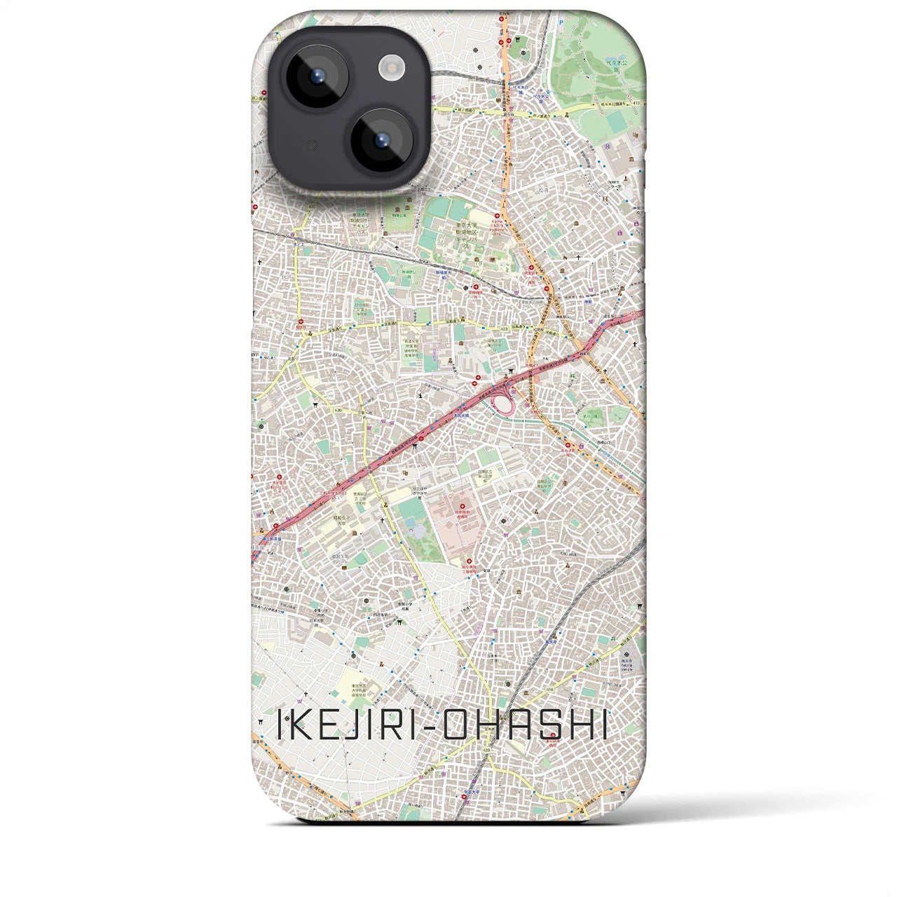 【池尻大橋(東京都)】地図柄iPhoneケース(バックカバータイプ)
