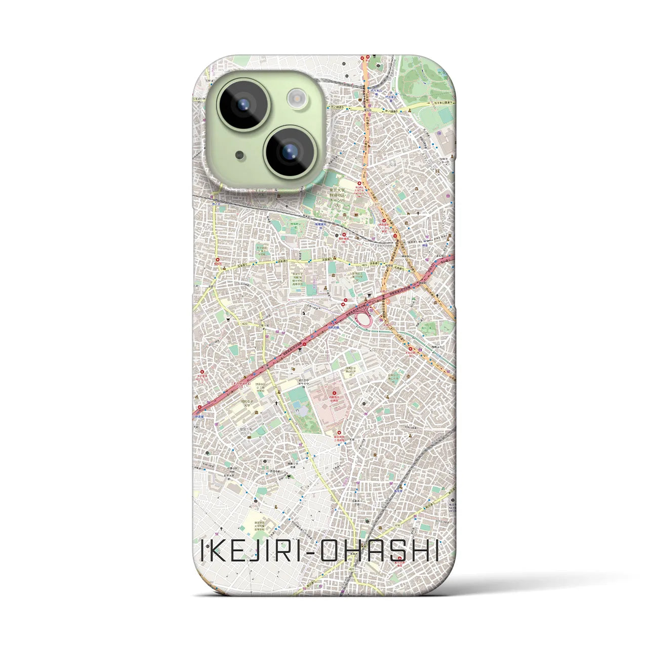 【池尻大橋(東京都)】地図柄iPhoneケース(バックカバータイプ)