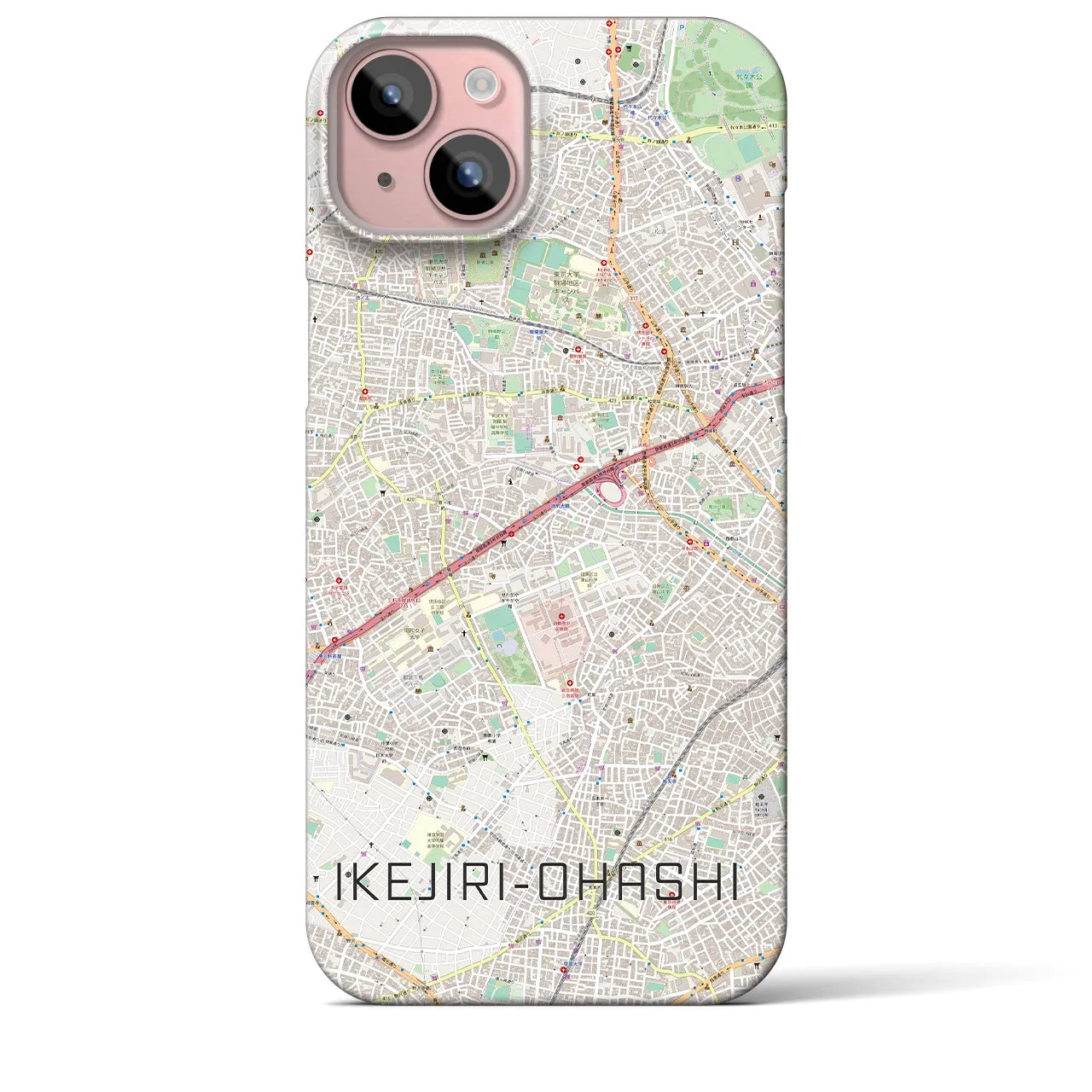 【池尻大橋(東京都)】地図柄iPhoneケース(バックカバータイプ)