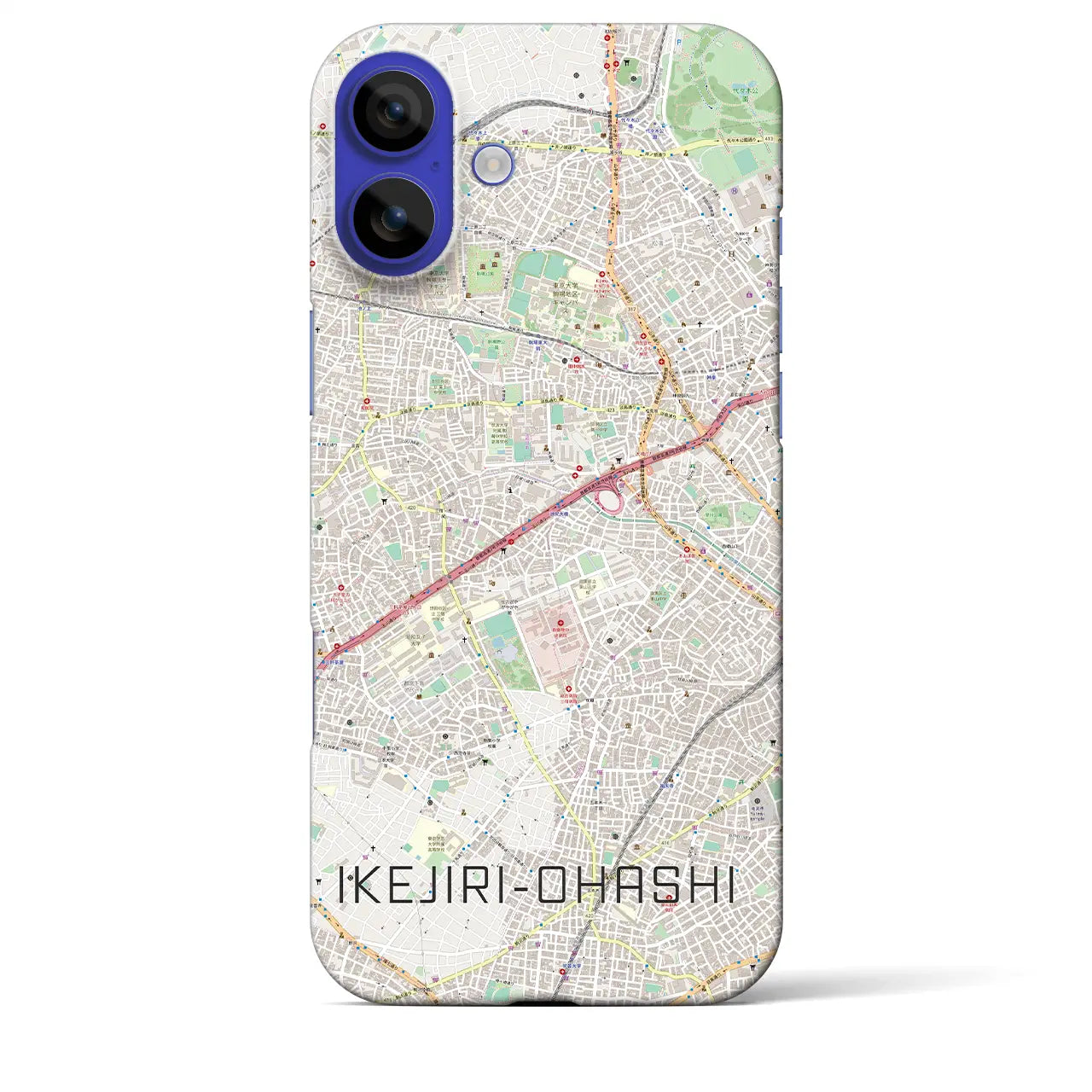 【池尻大橋(東京都)】地図柄iPhoneケース(バックカバータイプ)ナチュラル・iPhone 16 Pro Max 用