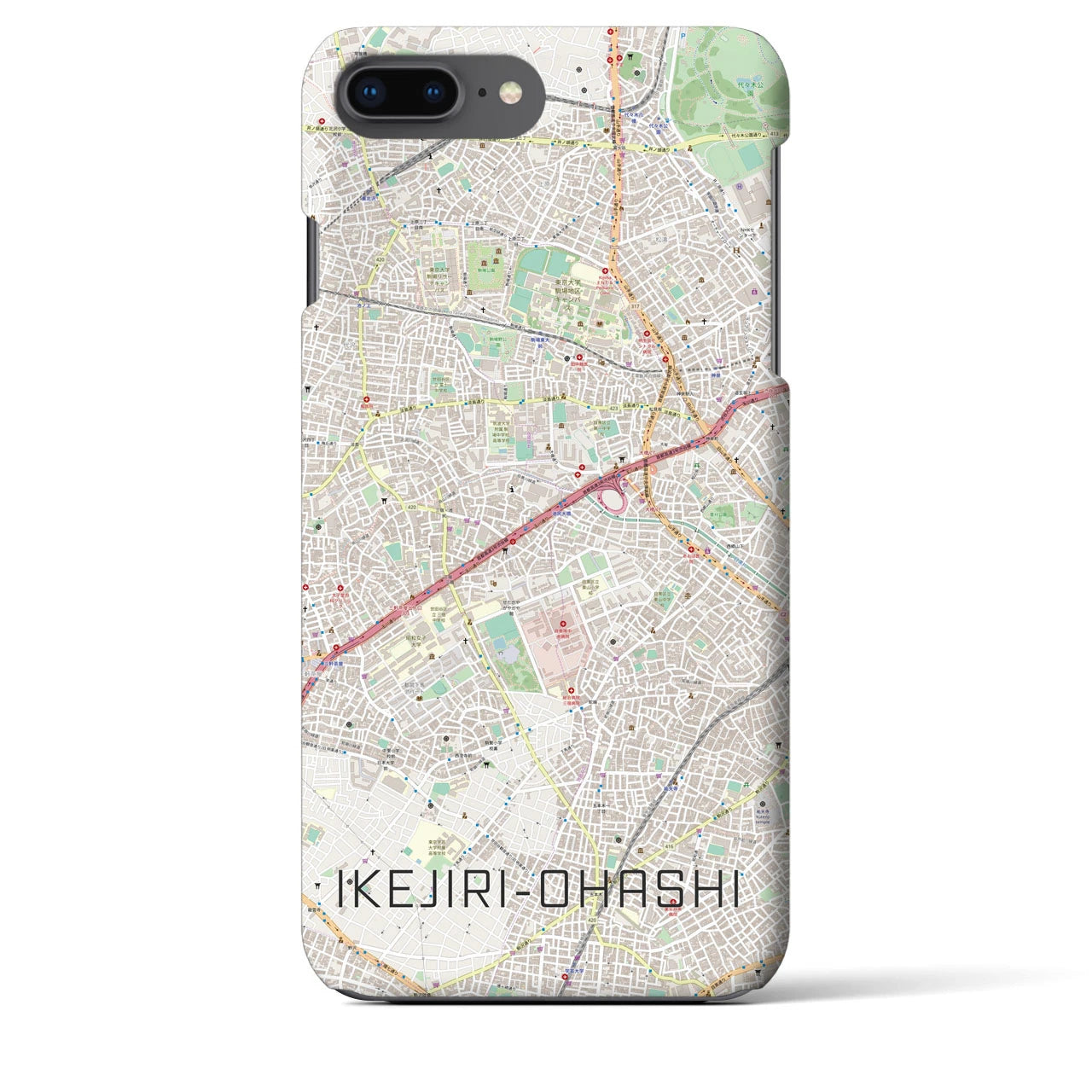 【池尻大橋(東京都)】地図柄iPhoneケース(バックカバータイプ)
