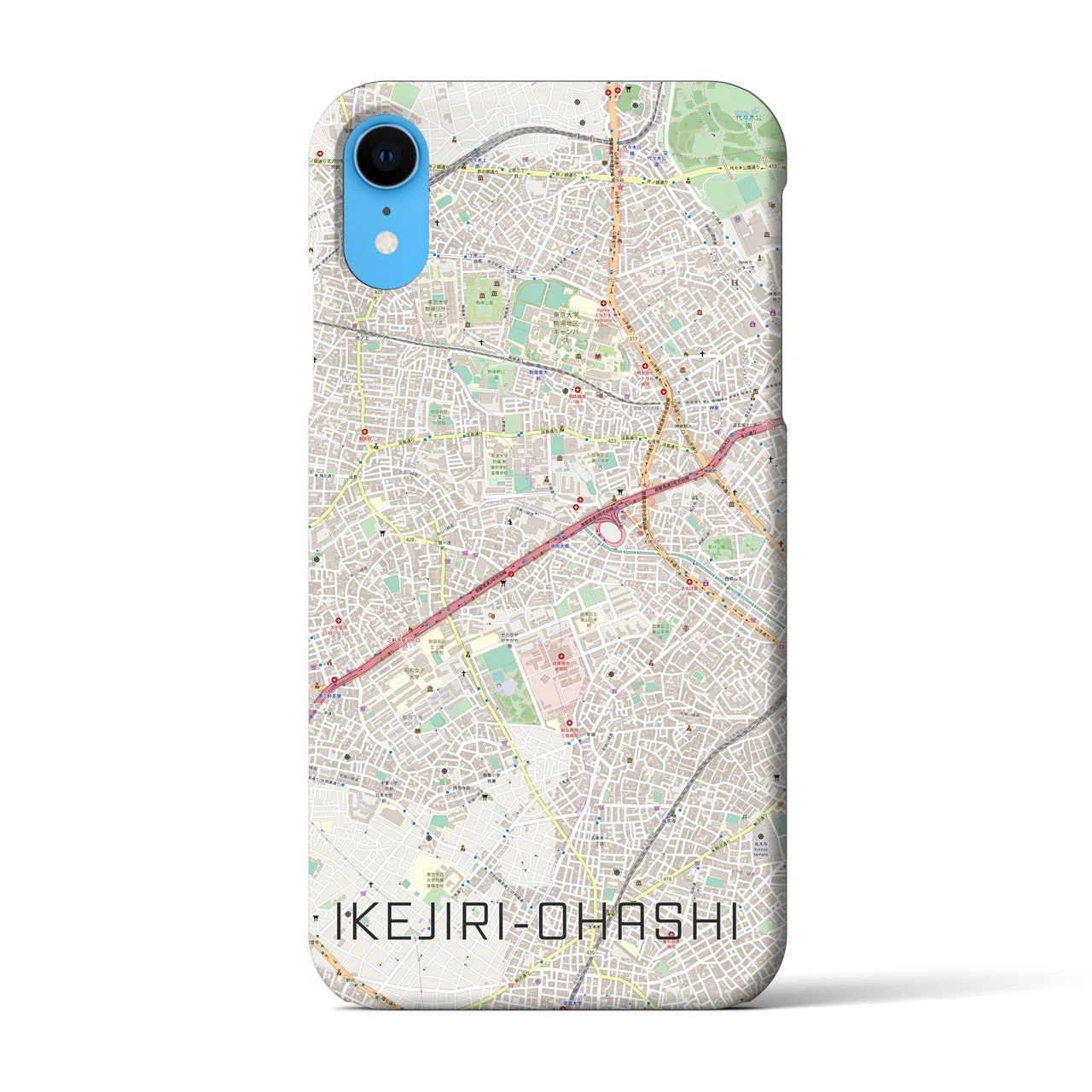 【池尻大橋(東京都)】地図柄iPhoneケース(バックカバータイプ)