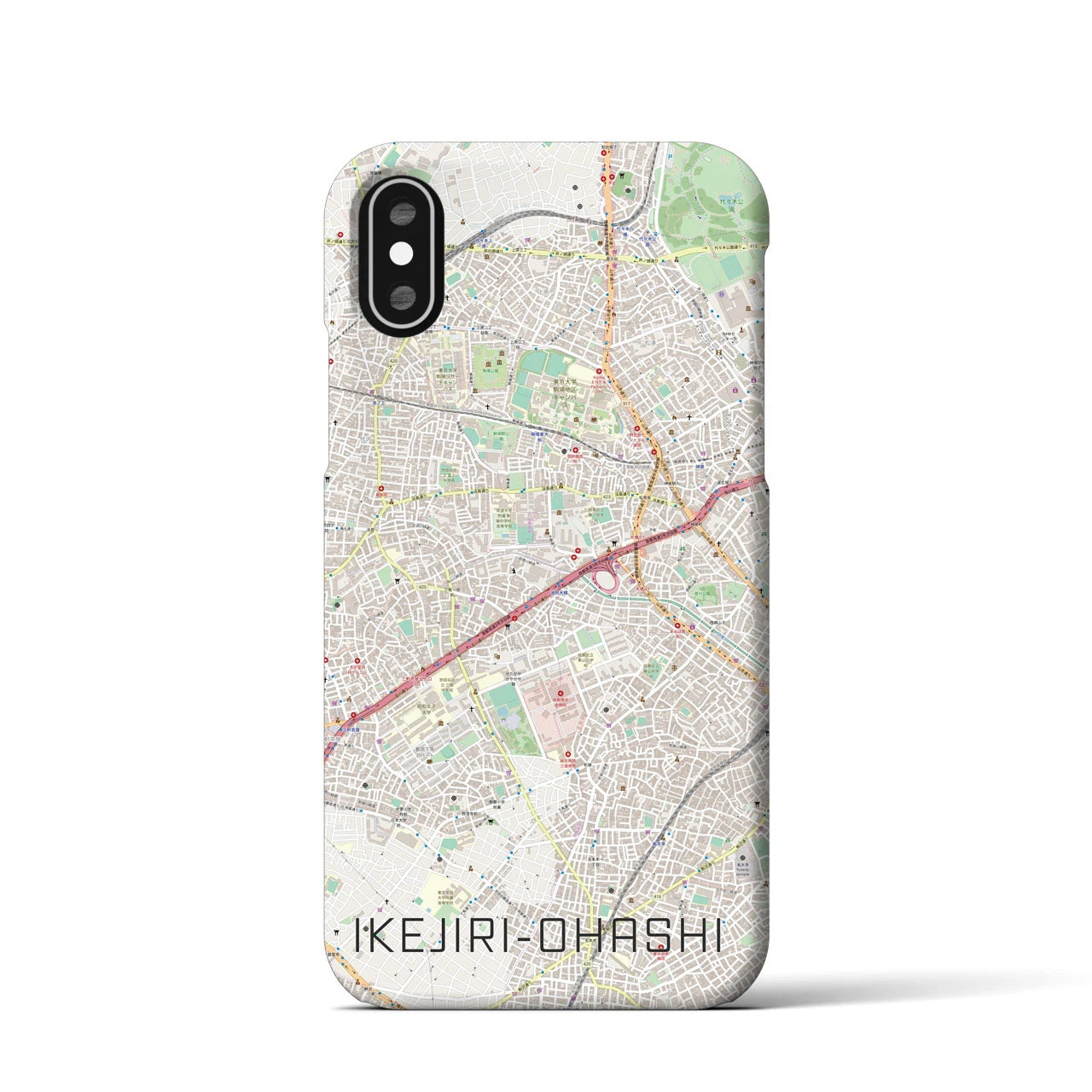 【池尻大橋(東京都)】地図柄iPhoneケース(バックカバータイプ)