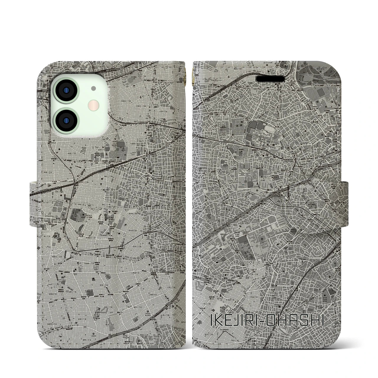 【池尻大橋(東京都)】地図柄iPhoneケース(手帳タイプ)